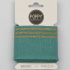 Bande Bord-côte Poppy brillant or Bleu