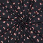 Tissu Jersey Polycoton imprimé Petites Fleurs sur fond Noir