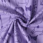 Tissu Flanelle de Coton Louison chiots Violets sur fond Mauve