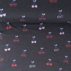 Tissu Sweat  léger envers molletonné Margot cerises Roses pailletées sur fond Noir