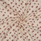 Tissu Double gaze de Coton Petites Fleurs Terracotta sur fond Ecru