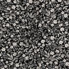 Tissu Jersey Coton imprimé Petites Fleurs Blanches sur fond Noir