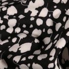 Tissu Crêpe stretch Tulipes blanches sur fond Noir - Par 10 cm