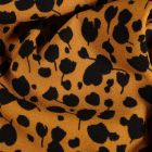 Tissu Crêpe stretch Tulipes noires sur fond Jaune - Par 10 cm