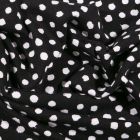 Tissu Jersey Coton Bio Pois déstructurés blancs sur fond Noir - Par 10 cm