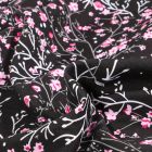 Tissu Viscose Perrina rose sur fond Noir