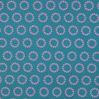 Tissu Polycoton  Rosace Pop fuchsia sur fond Bleu canard