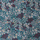 Tissu Coton Frou-Frou Fleuri N°24 Vert canard - Par 10 cm
