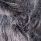Tissu Fausse fourrure poils long Ruth   sur fond Gris