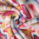 Tissu Doudou Cosmic Pop sur fond Blanc