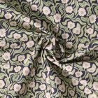 Tissu Popeline de Coton  Cléa fleurs vintage sur fond Bleu marine