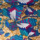 Tissu Wax africain n°913 sur fond Bleu