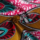 Tissu Wax africain n°936 sur fond Rose