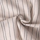 Tissu Coton Lin Viscose lurex rayé sur fond Naturel