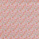 Tissu Liberty of London Eloise New 7 mm (Grande fleur orange) sur fond Rouge - Par 10 cm