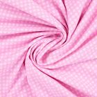 Tissus Jersey Coton imprimé Petites fleurs blanches et jaunes sur fond Rose