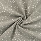 Tissu Popeline de Coton  pois blancs Zeli sur fond Vert kaki clair