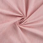 Tissu Popeline de  Coton  rayures blanches Zira sur fond Rose poudré