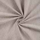 Tissu Popeline de  Coton  rayures blanches Zira sur fond Taupe