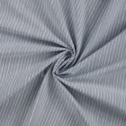 Tissu Popeline de  Coton  rayures blanches Zira sur fond Bleu gris