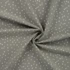 Tissu Popeline de  Coton  cœurs blancs Zivy sur fond Vert kaki clair