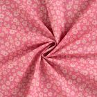 Tissu Coton imprimé Fleurs Mia sur fond Rose