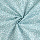 Tissu Coton imprimé Fleurs Mia bleues sur fond Blanc