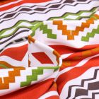 Tissu Jersey coton Chevrons aztèques sur fond Blanc