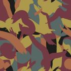 Tissu Sweat léger French Terry Swipes Olive sur fond Noir