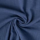 Tissu Double gaze aspect lin uni Bleu marine