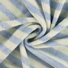 Tissu Micro Eponge Bambou rayures Lyo bleues sur fond Jaune