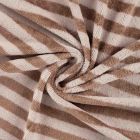 Tissu Micro Eponge Bambou rayures Lyo Marrons sur fond Beige