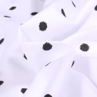 Tissu Coton imprimé Dots black sur fond Blanc