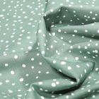 Tissu Coton imprimé Petits pois irréguliers sur fond Vert d'eau - Par 10 cm