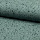 Tissu Coton lavé  Confettis noirs sur fond Vert d'eau - Par 10 cm