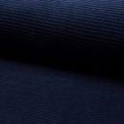 Tissu Jersey Côtelé Aspect Velours Bleu marine - Par 10 cm
