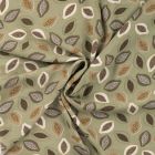 Tissu Viscose Chally Papaya sur fond Vert kaki