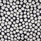 Tissu Viscose imprimé  Pois blancs déstructurés sur fond Bleu marine - Par 10 cm