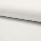 Tissu Voile de coton brodé Fleurs et Feuilles Blanches sur fond Blanc - Par 10 cm