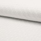 Tissu Broderie Anglaise Losanges Blanc sur fond Blanc - Par 10 cm
