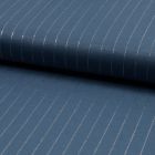 Tissu Polyviscose extensible rayures lurex Bleu denim - Par 10 cm