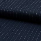 Tissu Polyviscose extensible rayures lurex Bleu marine - Par 10 cm