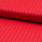 Tissu Polyviscose extensible rayures lurex Rouge - Par 10 cm