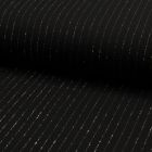 Tissu Crépon Viscose rayures lurex Noir - Par 10 cm