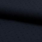 Tissu Plumetis Crépon de viscose Bleu denim - Par 10 cm