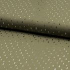 Tissu Viscose  Gouttes métallisées argentées Vert kaki - Par 10 cm
