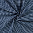 Tissu Jean Denim stretch Rayures blanches sur fond Bleu foncé
