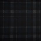 Tissu Milano Carreaux Bleu-noir-écru sur fond Bleu pétrole - Par 10 cm