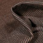 Tissu Jacquard polyviscose extensible Pointillés brique sur fond Noir - Par 10 cm