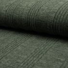 Tissu Maille Jersey  rayures relief Vert kaki - Par 10 cm